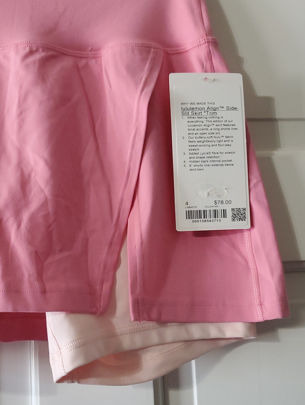 NWT Lululemon Align Side Slit Trim Pink Skirt Sz 4 - Picture 3 of 4